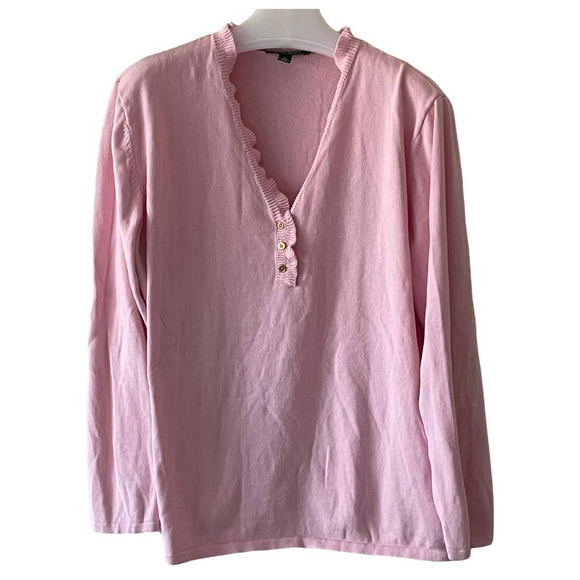 Lauren Ralph Lauren Sweaters - Lauren Ralph Lauren pink sweater gold buttons size 3x